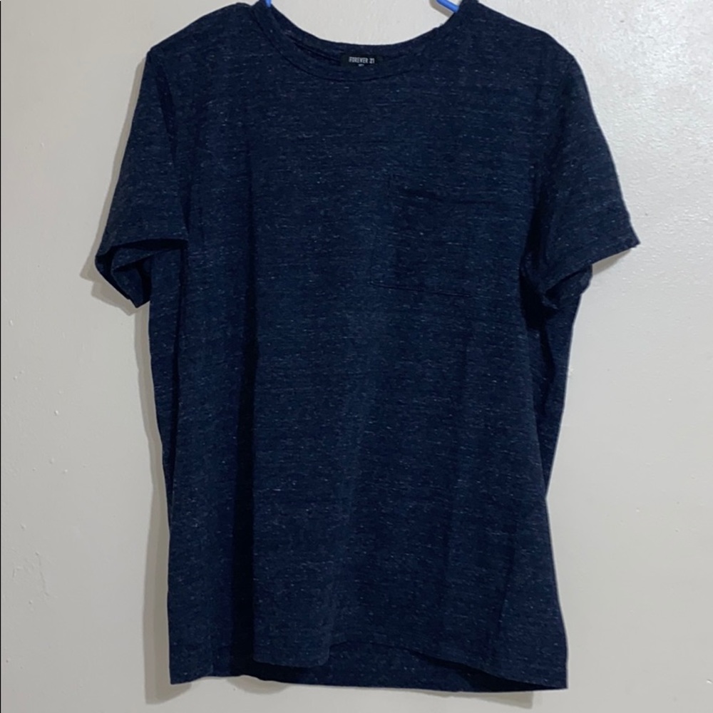 Forever 21 Men Navy Blue T-Shirt